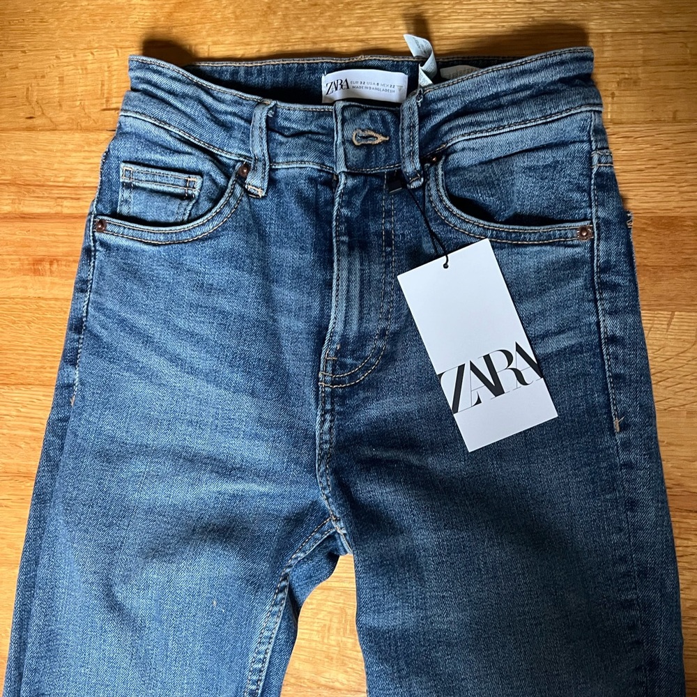 Zara mid-rise flare jeans